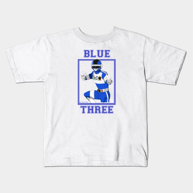 Blue Three Kids T-Shirt by Zapt Art